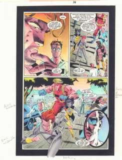 John Kalisz | Avengers #? P.14 Color Guide Art - Black Widow, Quicksilver, And Giant-Man Splash | Anthony’s Comic Book Art