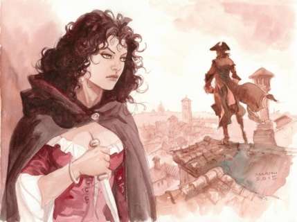 Lot #352 | Marini. Illustration originale Romantique | BDEnchères