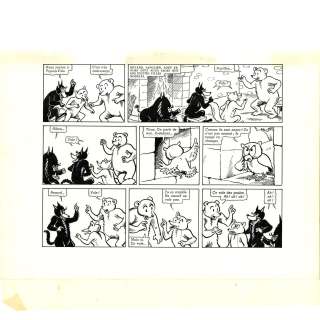 Pesch Jean-Louis (1928-2023). Les Aventures de Sylvain Et Sylvette. | Tome 69, Sauvés des eaux. Planche n°2. Encre et crayon sur papier et crayon gras sur calque. Album Fleurette nouvelle... | HVMC