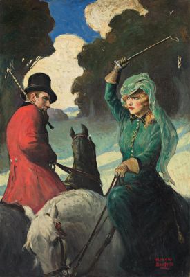 Lot 27 - Harold Mathews Brett, (1880-1955), The Hunt. Circa 1920. | Swann Galleries
