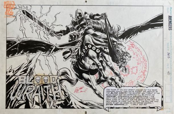 Scott McDaniel | Avengers 363 ’Blood Wraith’ Pin-Up (Marvel, 1993) 2Nd Appearance | Will’s Comic Art Page