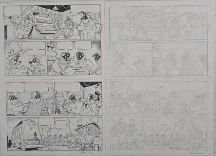 Tavola originale + Preliminare a matita Money is only Andrea Ferraris pag. 2A-2B | Venere Comic Art