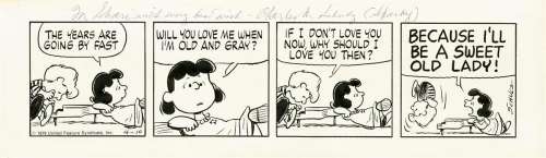 CHARLES M. SCHULZ. "The Years are Going By Fast." | Swann Galleries