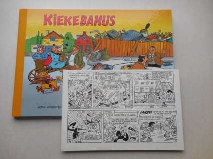Kiekebanus - Originele halve pagina (24b) + Luxe album met opdrachttekening Merho - hc met linnen rug - 1e druk - (1996) | Catawiki
