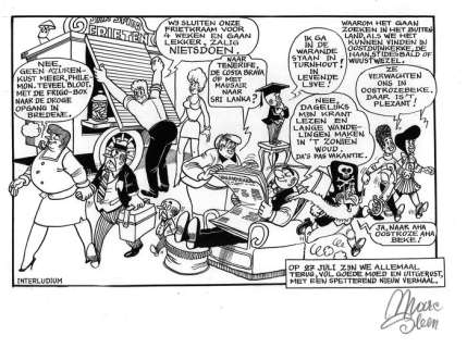 Sleen, Marc - Originele tekening Nero ’Interludium’ - Pauzeplaat voor Nero en hoofdfiguren - (1991) | Catawiki