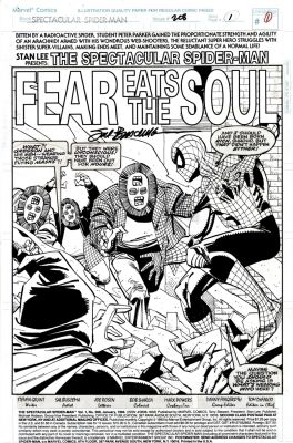 Sal Buscema | Spectacular Spider-Man #208 Splash (Huge Spider-Man & Shroud Battle the Screaming Masks of Cytorrak!) 1993 | Romitaman