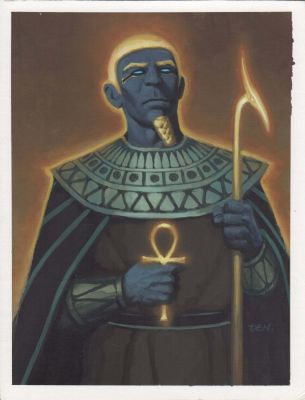 Den Beauvais | Imhotep, Visier of Djoser Guardians Tcg Fantasy Card Game | TDArt