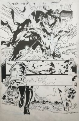 Stuart Immonen, Stuart Immonen | Fear Itself Issue #3 Page 21 - Sin As Skadi Kills Bucky Barnes As the New Captain America | ComicArtFans Classifieds