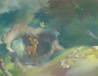 BAMBI Studio Walt Disney 1942. Magnifique et rarissime ensemble de cellulos | Rossini