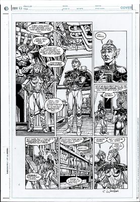 Chris Weston | Weston, Chris - Alan Moore’s Tom Strongs Terrific Tales #11 Full Pg 5, Jonni Future Meets Uncle Johnny Future 2004 | Cool Lines Art