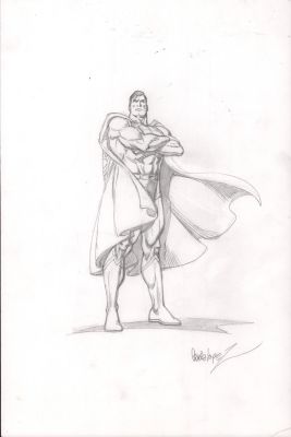 Jose Garcia-Lopez | Superman Style Guide 2002/2003 Full Figure Pencil Art - Signed | Anthony’s Comic Book Art