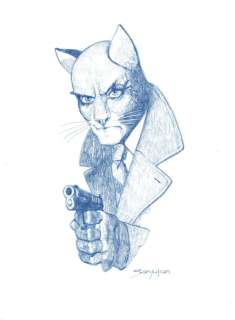 Sanjulian - Original drawing - Blacksad | Catawiki