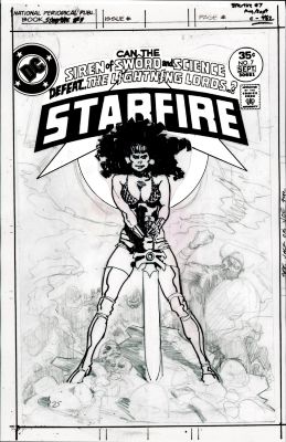 Mike Vosburg | Vosburg, Mike - Starfire #7 Large Cover Prelim, Poster-Style / Written By Englehart 1977 | Cool Lines Art