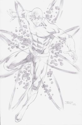 Ricardo Silva | Atom Full Figure Pencil Art Commission - Signed 2020 | Anthony’s Comic Book Art