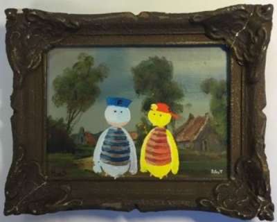 Tol, Jean-Marc van - Original painting - Fokke & Sukke in een naturel landschapje | Catawiki