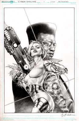 Jay Anacleto | The Cyber Spectre #1 Cover (Looks Like a Black & White Photograph! Amazing!) 2017 | Romitaman