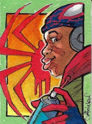 Aniekan Udofia | Sketch Card - Miles Morales, Spider-Man Graphitti | TDArt