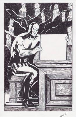 Lou Manna | The Phantom in Candlelit Room Commission - Signed | Anthony’s Comic Book Art