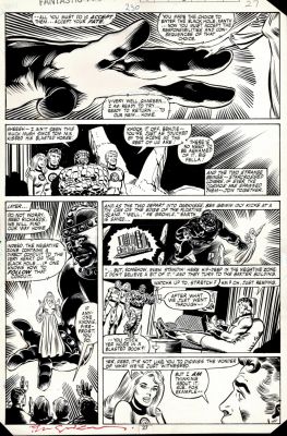 Bill Sienkiewicz, Joe Sinnott | Fantastic Four #230 P 27 (Entire Ff Team with Firefrost & Ebon Seeker!) 1981 | Romitaman