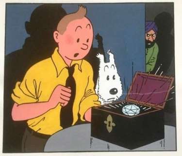 Studio Hergé - Mise en couleurs originale + film noir Tintin aux Indes - Tintin (années ’60) | Catawiki