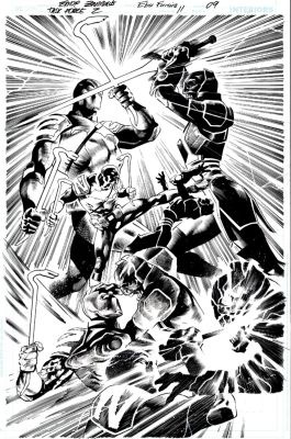 Eber Ferreira, Eddy Barrows | Task Force Z #11 P 9 Splash (Red Hood Battles Zombified Arkham Knight!) | Romitaman