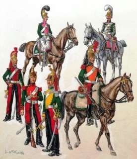 Funcken, Liliane et Fred - Illustration originale Ã  la gouache ’Dragons’  - L’uniforme et les armes des soldats du XIXe siècle T1  (1981) | Catawiki