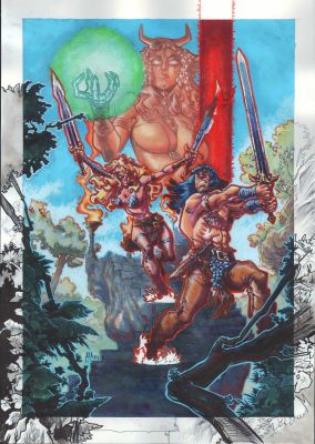Alberto J. Alburquerque | Conan and Red Sonja Illustration | Geoff M Art Sales