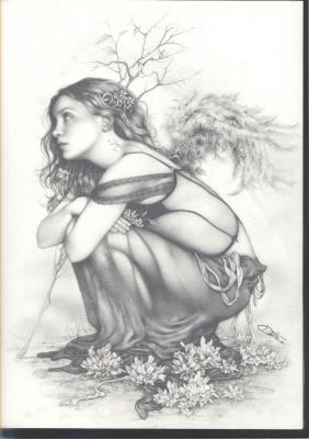 Sestayo Arantza | Exquisite Arantza Penciled Study of a Beautiful Young Woman in Communion with Nature - Signed | Koch Comic Art