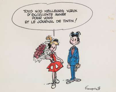 Franquin | Modeste et Pompon, illustration Ã  l’encre de Chin… | Banque Dessinée