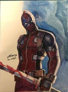 InHyuk Lee - InHyuk Lee Original Art - Deadpool Watercolour A3