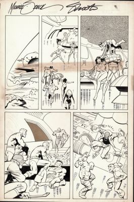 Mike Zeck, Ralph Cabrera | Marvel Super-Heroes Secret Wars #8 P 4 Unpub Page! (Enchantress, Ultron, Doc Ock, Absorbing Man, Volcana, Molecule Man, Titania, Klaw, Lizard, Wrecking Crew!) 1984 | Romitaman