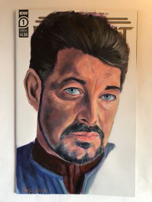 Dan Neidlinger | Commander Riker Acrylic Sketch Cover | Raremarq (Buy It Now)