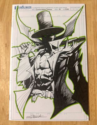Homage Sketch after Stephen Segovia #50 1:1000 Gunslinger Spawn 18 blank cover | eBay US (Buy It Now)