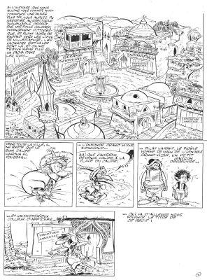 Tabary | IZNOGOUD, planche originale 1 Le mystérieux colleur d’affiches | Galerie Napoléon