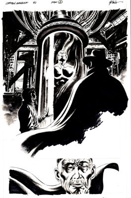 Steve Epting | Captain America #46 Title Splash (Captain America in a Cryo Tube!) 2008 | Romitaman