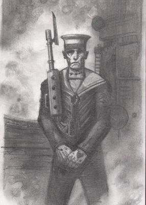 Clint Langley – Navy Sailor illustration – 11×6 inches | Berserker Art
