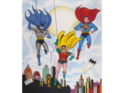Sheldon Moldoff Batman/Robin/Superman Specialty | Weiss Auctions