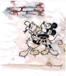 Mickey & Donald after Banksy’s Kissing Coppers - Original Drawing - Tony Fernandez | Catawiki