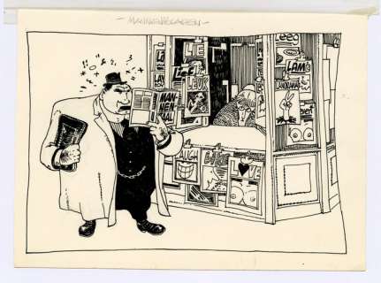 Julsing, Fred - 4 Originele tekeningen met overlay - Tijdschrift-illustraties - [jaren ’80] | Catawiki