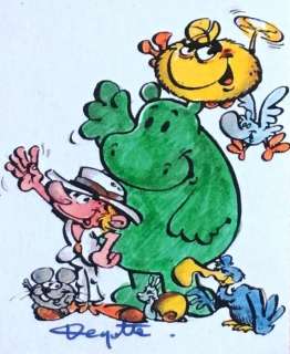 Degotte, Charles - Originele tekening - La Flagada - Nieuwjaarskaart 1972 (1971) | Catawiki