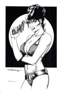 Alluring Modesty Blaise with Shotgun - Romero Hand Signed and Sealed Lithography - EO | Catawiki