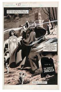 "THE TOMB OF DRACULA" #1 MARVEL COMICS MAGAZINE ORIGINAL ART PAGE. | Hake’s
