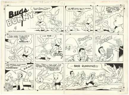 196: Schlesinger Bugs Bunny Sunday original comic art