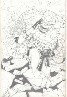 Noah Salonga - sue storm vs. The thing pencil commission - 2004 signed