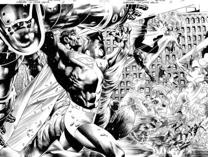 Eddy Barrows, Eber Ferreira | Superman: Lex Luthor Special #1 Page 2-3 Double Splash Action Barrows Ferreira | ComicArtFans Classifieds