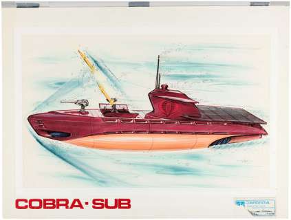 G.I. JOE COBRA SUBMARINE COLOR PRESENTATION ORIGINAL ART BY GUY CASSADAY. | Hake’s
