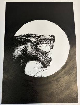 Lot 24 - Clint Langley – An American Werewolf in Paris – Original Cover Artwork (2015) | Oberon Auctions