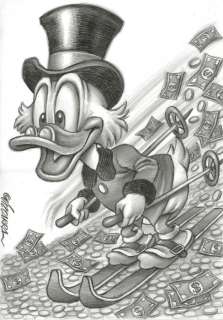 Uncle Scrooge - Skiing on Money - Original Drawing - Joan Vizcarra  - EO | Catawiki