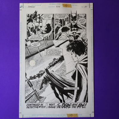 Jim Aparo, Bill Sienkiewicz , Todd Klein, Doug Moench | For Sale: Batman 534, Page 22, Mostly Splash Page By Jim Aparo And Bill Sienkiewicz | ComicArtFans Classifieds
