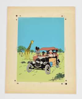 [Original comic & book illustrations] Kuifje - blueprint with cell Tintin in the Congo | Zwiggelaar Auctions